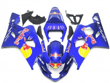 Meilleurs Carénages Moto Suzuki GSXR 600 / GSXR 750 2004-2005 - Bleu Jaune Red Bull Style