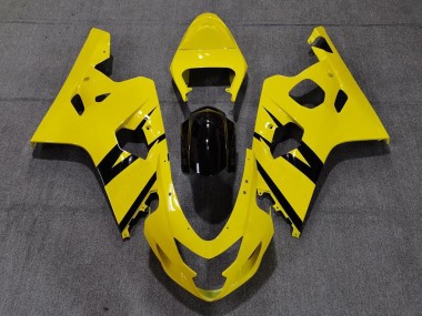Meilleurs Carénages Moto Suzuki GSXR 600 / GSXR 750 2004-2005 - Jaune Noir Brillant OEM Style