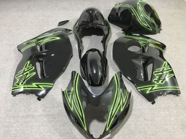 Meilleurs Carénages Moto Suzuki GSXR 1300 1996-2007 - Noir Brillant Vert Lightning