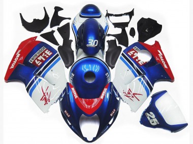 Meilleurs Carénages Moto Suzuki GSXR 1300 1996-2007 - Blanc Bleu Rouge Motul