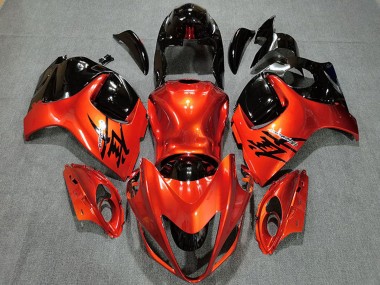 Meilleurs Carénages Moto Suzuki GSXR 1300 2008-2020 - Bonbon Orange Noir Brillant