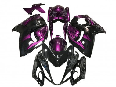 Meilleurs Carénages Moto Suzuki GSXR 1300 2008-2020 - Noir Brillant Violet Foncé
