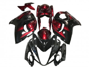 Meilleurs Carénages Moto Suzuki GSXR 1300 2008-2020 - Noir Brillant Rouge Foncé