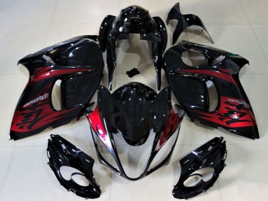 Meilleurs Carénages Moto Suzuki GSXR 1300 2008-2020 - Noir Brillant Bonbon Rouge