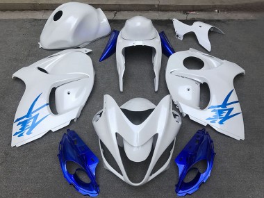 Meilleurs Carénages Moto Suzuki GSXR 1300 2008-2020 - Blanc Brillant Bleu