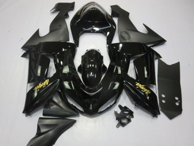 Meilleurs Carénages Moto Kawasaki ZX10R 2006-2007 - Noir Brillant Noir Mat Or