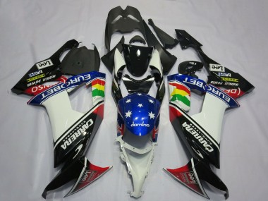 Meilleurs Carénages Moto Kawasaki ZX10R 2008-2010 - Noir Brillant Blanc Bleu Rouge Eurobet Lee Carrera Étoile