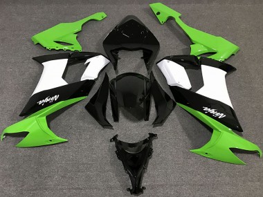Meilleurs Carénages Moto Kawasaki ZX10R 2008-2010 - Vert Blanc Noir
