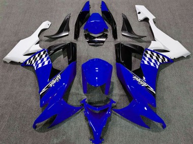 Meilleurs Carénages Moto Kawasaki ZX10R 2008-2010 - Blanc Bleu Noir