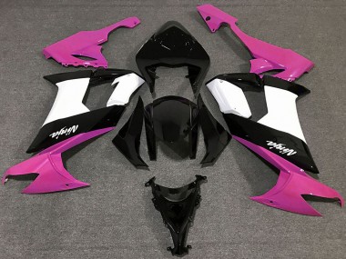 Meilleurs Carénages Moto Kawasaki ZX10R 2008-2010 - Rose Brillant Noir Blanc