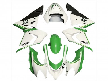 Meilleurs Carénages Moto Kawasaki ZX10R 2004-2005 - Blanc Brillant Vert