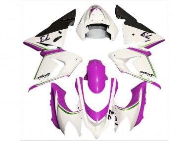 Meilleurs Carénages Moto Kawasaki ZX10R 2004-2005 - Blanc Brillant Rose