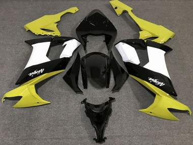 Meilleurs Carénages Moto Kawasaki ZX10R 2008-2010 - Jaune Brillant Noir Blanc