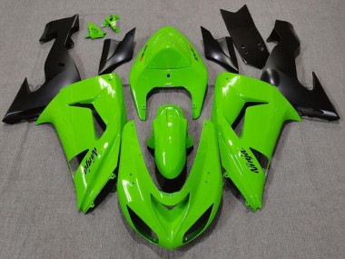 Meilleurs Carénages Moto Kawasaki ZX10R 2006-2007 - Vert Noir Mat