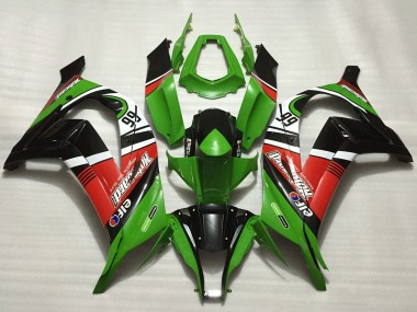Meilleurs Carénages Moto Kawasaki ZX10R 2011-2015 - Vert Rouge Blanc Noir Elf Motocard 66