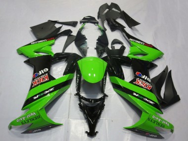 Meilleurs Carénages Moto Kawasaki ZX10R 2008-2010 - Vert Noir Rouge Kick Elf Henleys Vent-Axia