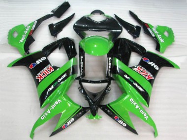 Meilleurs Carénages Moto Kawasaki ZX10R 2008-2010 - Vert Noir Rouge Kick Elf Vent-Axia