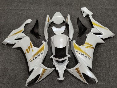 Meilleurs Carénages Moto Kawasaki ZX10R 2008-2010 - Blanc Perle Or
