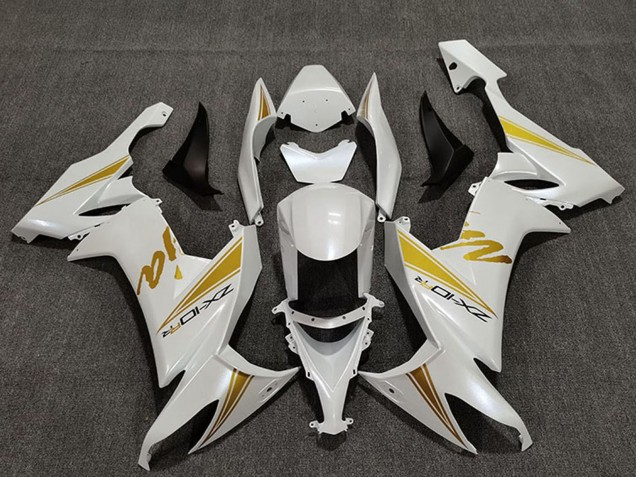Carénages Moto Kawasaki ZX10R 2008-2010 - Blanc Perle Or