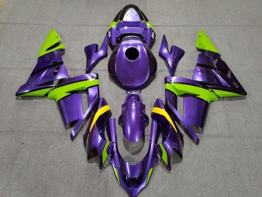 Meilleurs Carénages Moto Kawasaki ZX10R 2004-2005 - Violet Vert Jaune