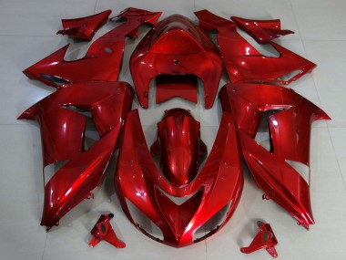 Meilleurs Carénages Moto Kawasaki ZX10R 2006-2007 - Rouge Foncé
