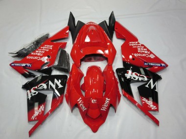 Meilleurs Carénages Moto Kawasaki ZX10R 2004-2005 - Rouge West