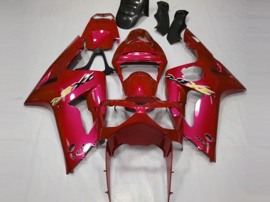 Meilleurs Carénage Moto Kawasaki ZX6R 2003-2004 - Rouge