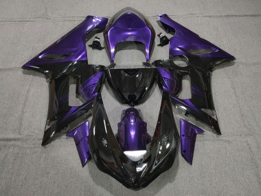 Meilleurs Carénages Moto Kawasaki ZX6R 2005-2006 - Violet Noir Brillant