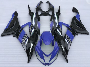 Meilleurs Carénages Moto Kawasaki ZX6R 2013-2018 - Bleu Noir Blanc