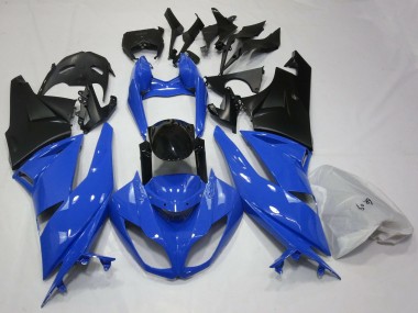 Meilleurs Carénages Moto Kawasaki ZX6R 2009-2012 - Bleu Noir Brillant Noir Mat