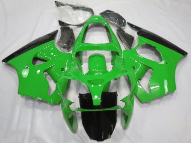 Meilleurs Carénages Moto Kawasaki ZX6R 2000-2002 - Vert Noir Brillant