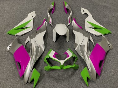 Meilleurs Carénages Moto Kawasaki ZX6R 2019-2022 - Blanc Argent Vert Rose