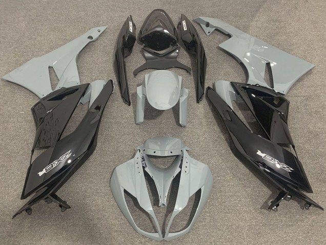 Carénages Moto Kawasaki ZX6R 2009-2012 - Gris Noir Brillant