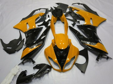 Meilleurs Carénages Moto Kawasaki ZX6R 2009-2012 - Orange Noir Brillant
