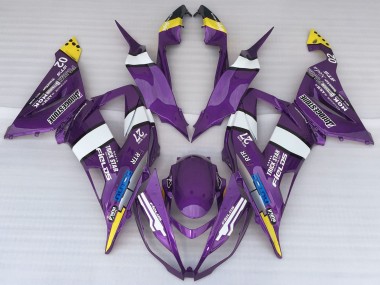 Meilleurs Carénages Moto Kawasaki ZX6R 2013-2018 - Violet Jaune Blanc Bleu