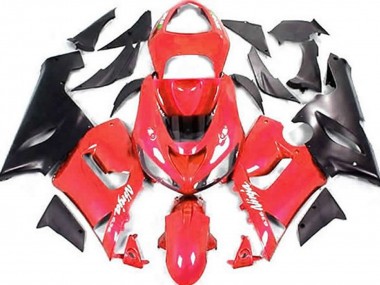 Meilleurs Carénages Moto Kawasaki ZX6R 2005-2006 - Rouge Noir Mat