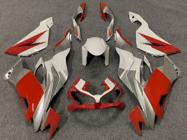 Meilleurs Carénages Moto Kawasaki ZX6R 2019-2022 - Blanc Argent Rouge