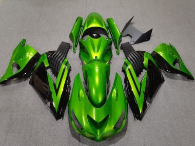 Meilleurs Carénages Moto Kawasaki ZX14R 2006-2011 - Vert Noir Brillant