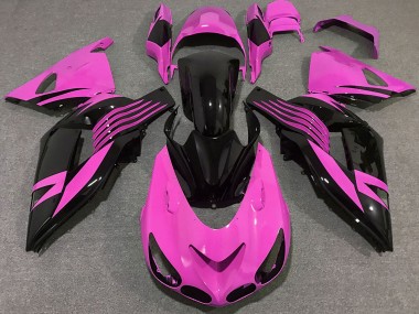 Meilleurs Carénages Moto Kawasaki ZX14R 2006-2011 - Rose Noir Brillant