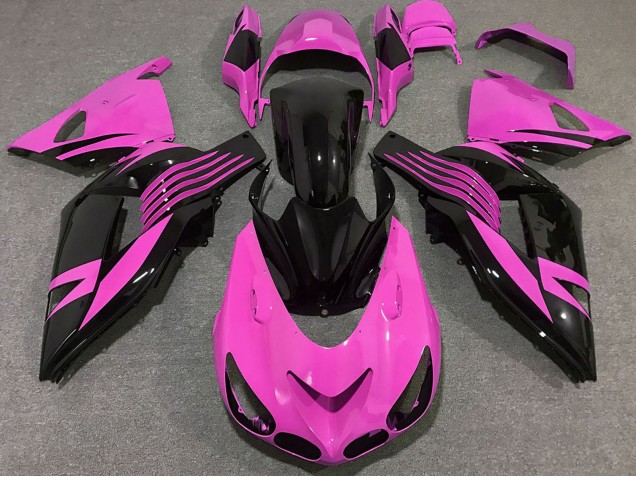 Carénages Moto Kawasaki ZX14R 2006-2011 - Rose Noir Brillant