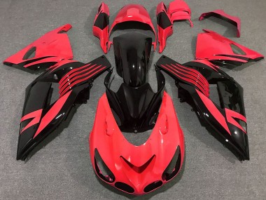 Meilleurs Carénage Moto Kawasaki ZX14R 2006-2011 - Rouge Noir Brillant