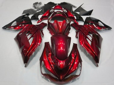 Meilleurs Carénage Moto Kawasaki ZX14R 2012-2024 - Rouge Noir Brillant
