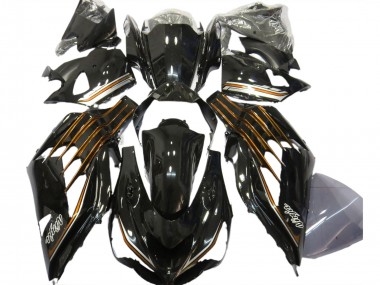 Meilleurs Carénages Moto Kawasaki ZX14R 2012-2024 - Noir Brillant Orange