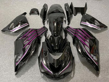 Meilleurs Carénages Moto Kawasaki ZX14R 2012-2024 - Noir Brillant Violet
