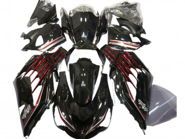Meilleurs Carénages Moto Kawasaki ZX14R 2012-2024 - Noir Brillant Rouge