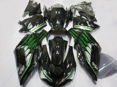Meilleurs Carénages Moto Kawasaki ZX14R 2012-2024 - Noir Brillant Vert