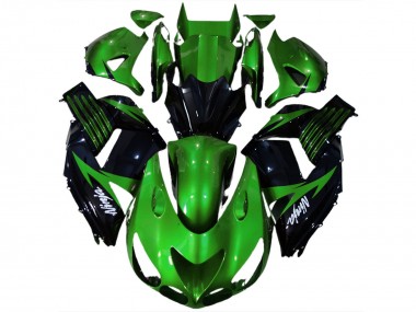 Meilleurs Carénage Moto Kawasaki ZX14R 2006-2011 - Vert Noir Brillant Blanc Ninja