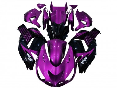 Meilleurs Carénages Moto Kawasaki ZX14R 2006-2011 - Violet Noir Brillant Blanc Ninja