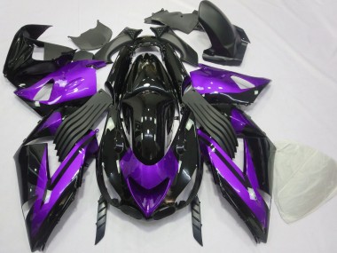 Meilleurs Carénages Moto Kawasaki ZX14R 2006-2011 - Violet Noir Brillant