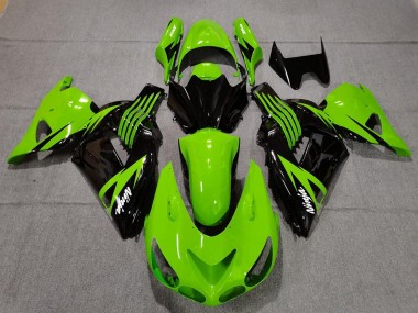 Meilleurs Carénages Moto Kawasaki ZX14R 2006-2011 - Vert Noir Brillant Blanc Ninja